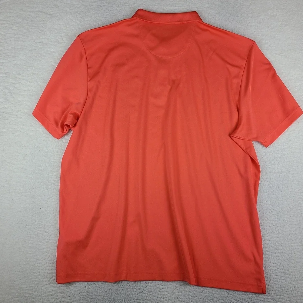 Callaway Polo Shirt Mens 3XL XXXL Orange Solid Opti Dri Performance Short Sleeve